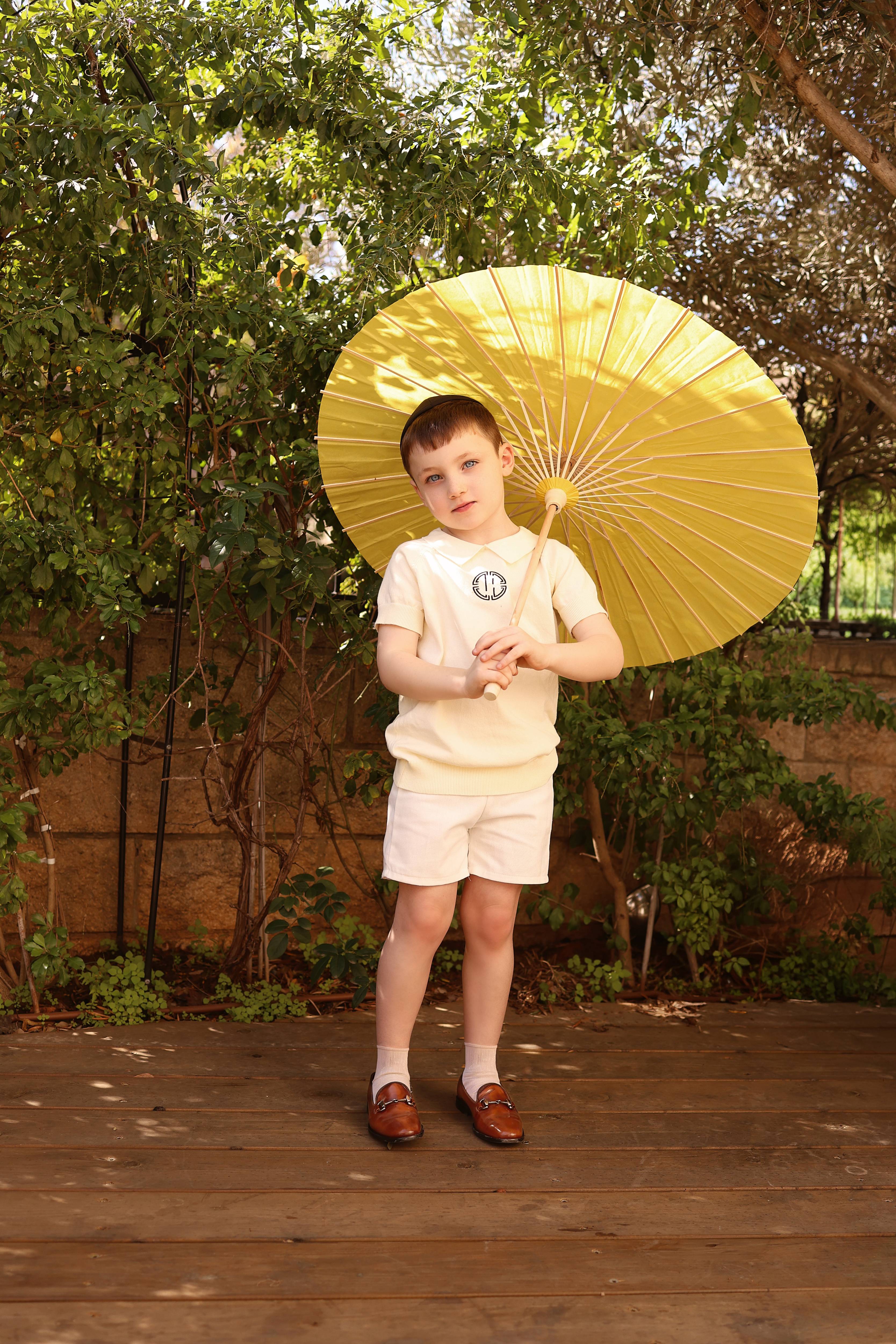 סריג סמל רקום שרוול קצר (637)